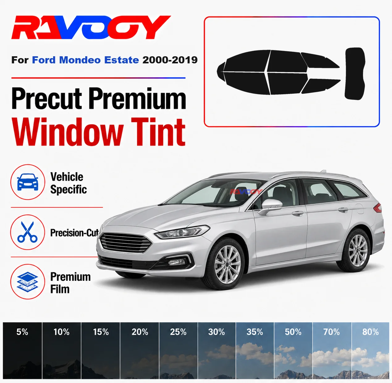 Premium Precut Window Tint Kit Front Rear Windows Rear Windshield For Ford Mondeo Estate 2000-2019 Car Solar Nano Ceramic Film
Premium Precut Window Tint Kit Front Rear Windows Rear Windshield For Ford Mondeo Estate 2000-2019 Car Solar Nano Ceramic Film