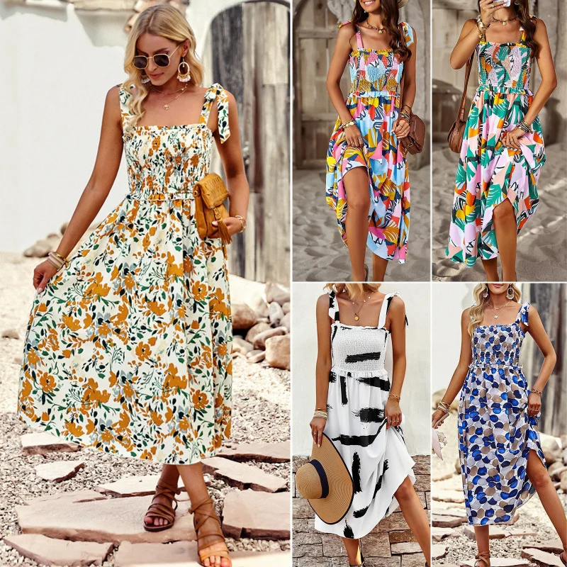 Self-Developed European and American Hot Sling Dress2025Elegant Mid-Length Dress Spring and Summer
Self-Developed European and American Hot Sling Dress2025Elegant Mid-Length Dress Spring and Summer