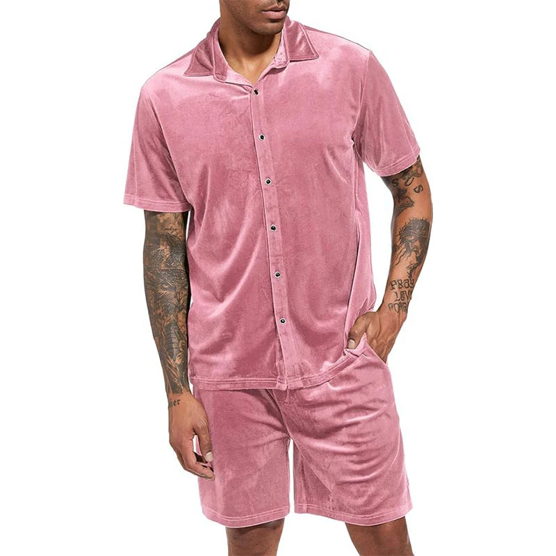 Beach Casual Mens Two Piece Sets 2024 Summer Fashion Fleece Solid Color Outfits Short Sleeve Button Shirts And Shorts Men Suits
Beach Casual Mens Two Piece Sets 2024 Summer Fashion Fleece Solid Color Outfits Short Sleeve Button Shirts And Shorts Men Suits