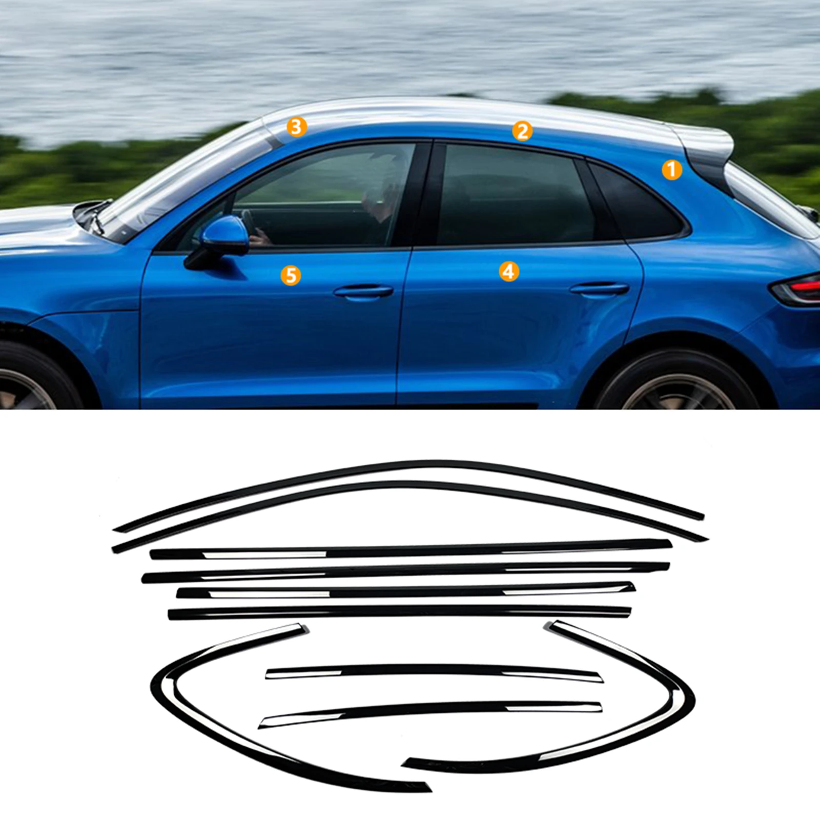 Gloss Black Exterior Window Trim Strip Door Frame Decoration Styling Cover For Porsche Macan 2014-2026
Gloss Black Exterior Window Trim Strip Door Frame Decoration Styling Cover For Porsche Macan 2014-2026