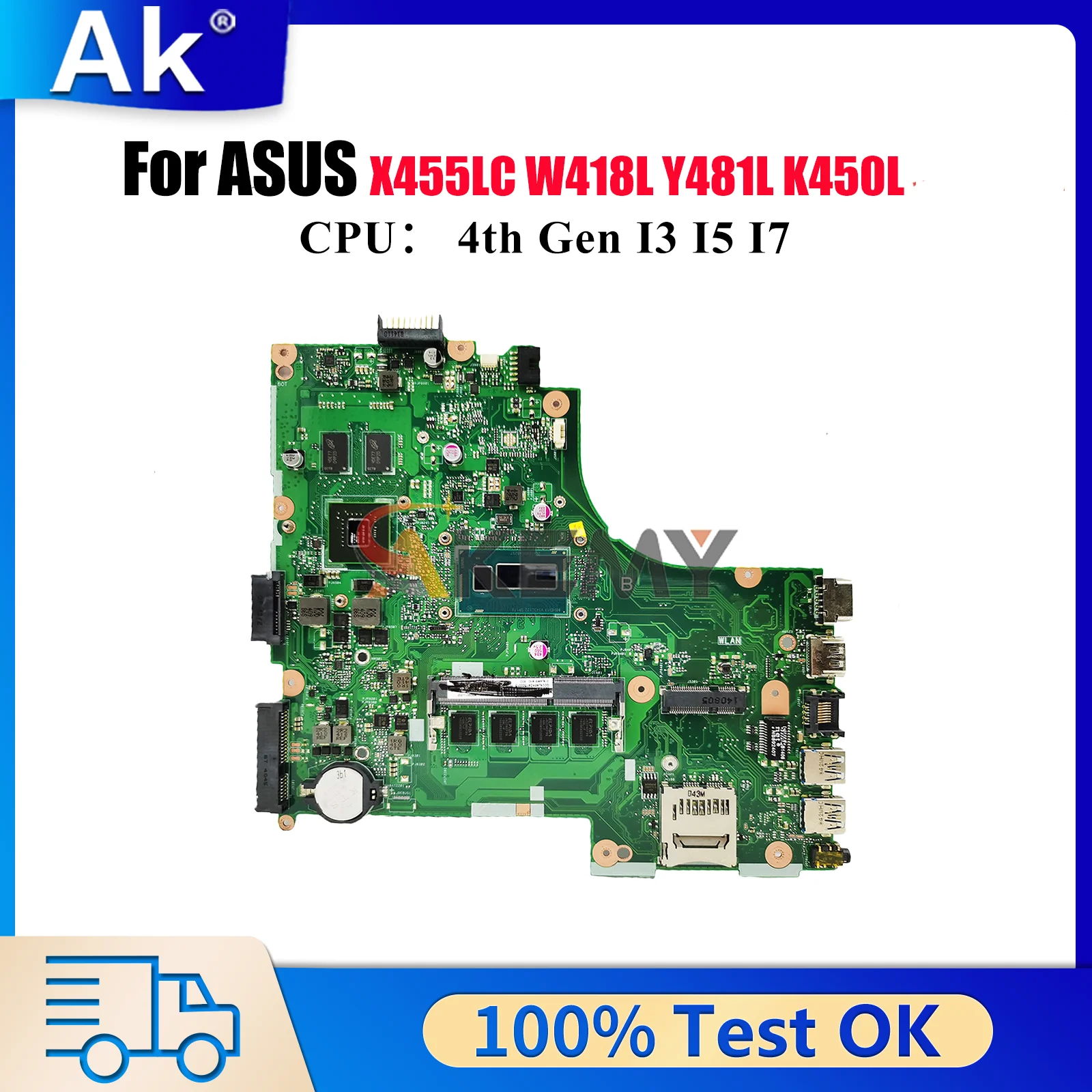 X450LC Laptop Motherboard For ASUS VM480L X450LN K450L W418L X450LC R409L X450L Y481L X450LB R412L X450LD Mainboard I3 I5 I7 CPU
X450LC Laptop Motherboard For ASUS VM480L X450LN K450L W418L X450LC R409L X450L Y481L X450LB R412L X450LD Mainboard I3 I5 I7 CPU