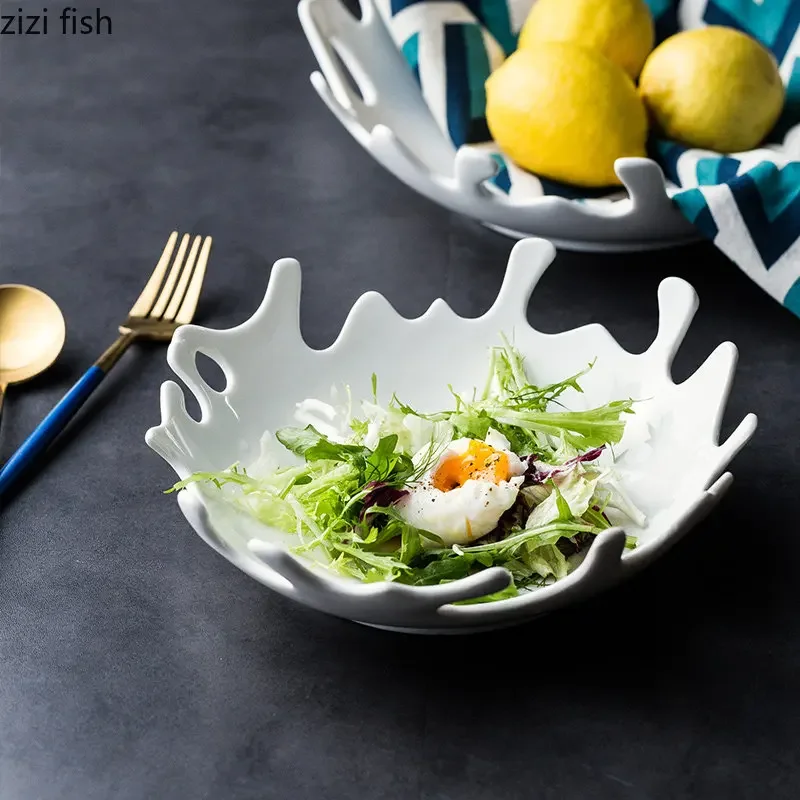 Creative White Irregular Ceramic Plate Salad Dessert Coral Plate Household Tableware Set Dinner Dish Kitchen Utensils Porcelain
Creative White Irregular Ceramic Plate Salad Dessert Coral Plate Household Tableware Set Dinner Dish Kitchen Utensils Porcelain