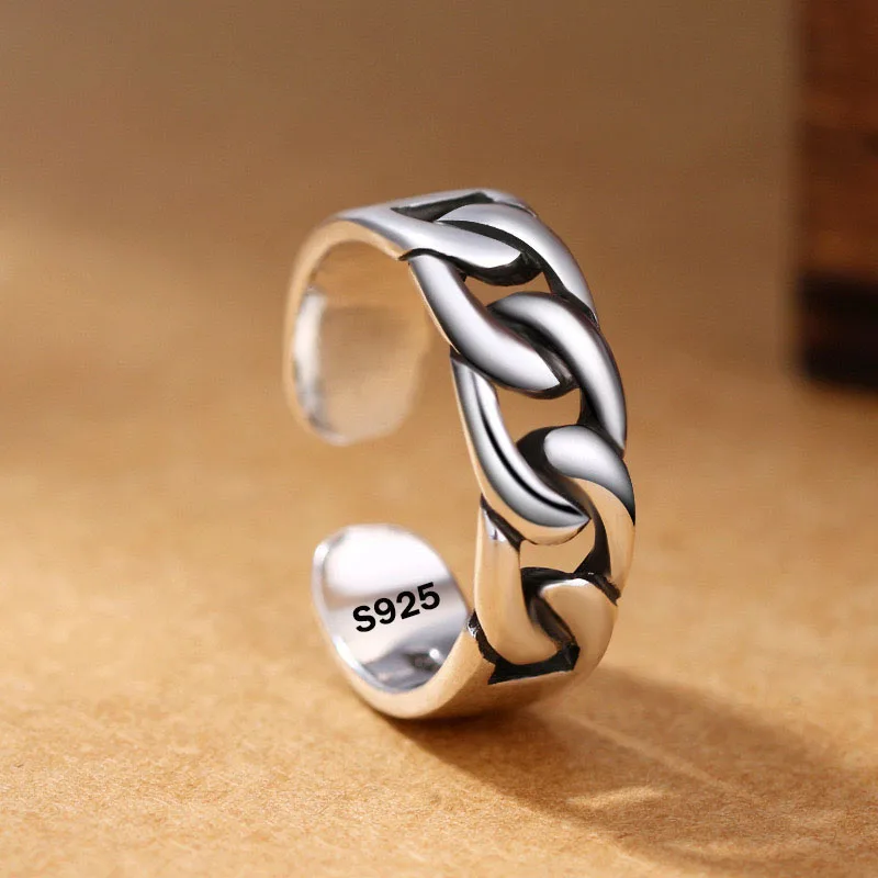 925 Sterling Silver Rings for Women Couple Minimalist Handmade Simple Retro Chain Ring Party Jewelry Gift Prevent Allergy
925 Sterling Silver Rings for Women Couple Minimalist Handmade Simple Retro Chain Ring Party Jewelry Gift Prevent Allergy