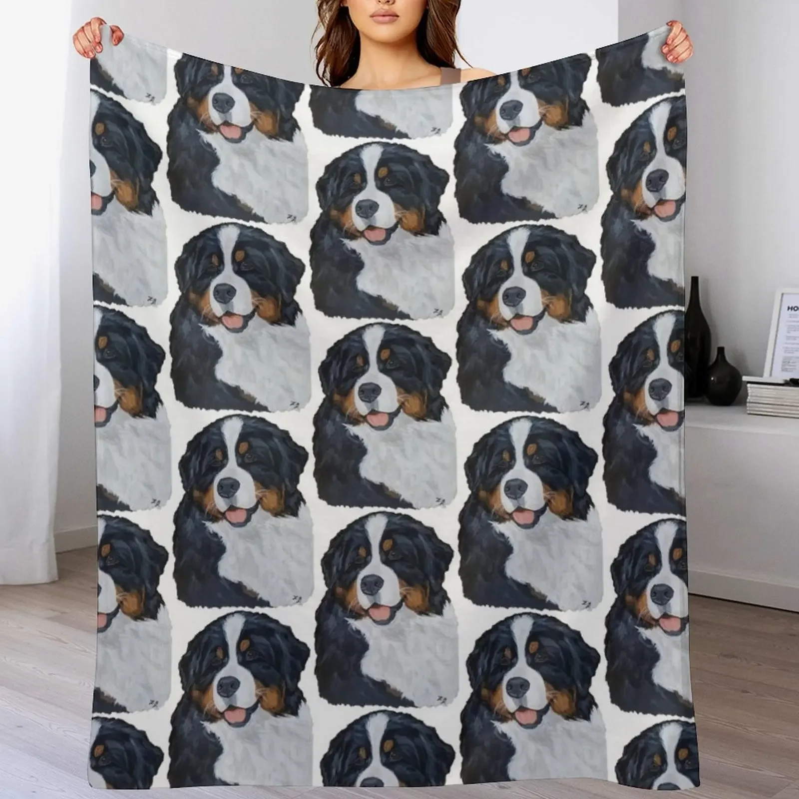 Lavish Bernese Mountain Dog Portrait Throw Blanket Machine Washable Soft Warm Blanket
Lavish Bernese Mountain Dog Portrait Throw Blanket Machine Washable Soft Warm Blanket