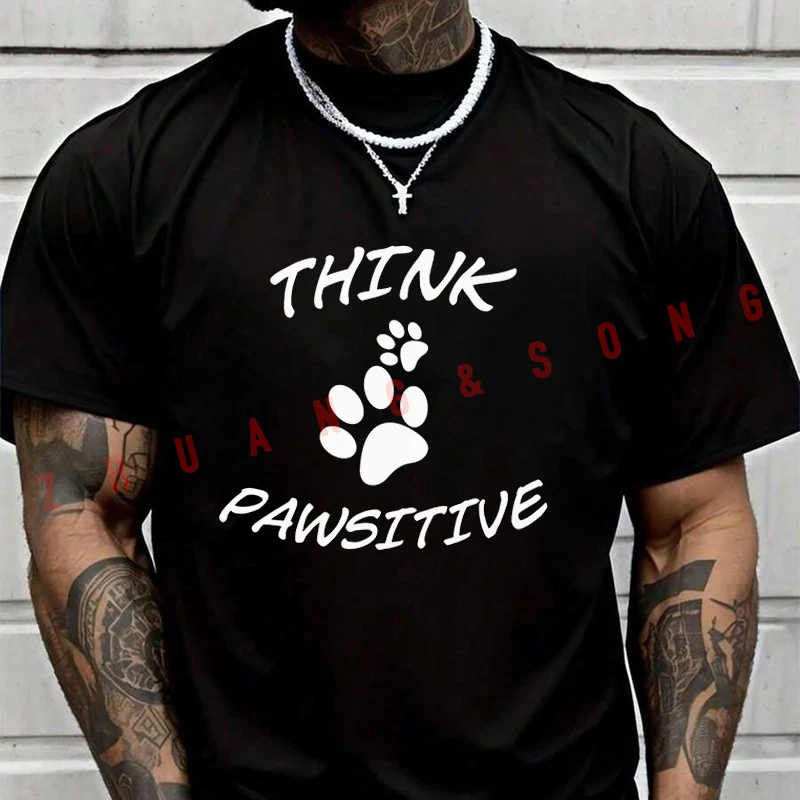 Thinks Pawsitive Cats And Dogs T-Shirt Men Hip Hop Streetwear Unisex Casual Fashionable Short Sleeve Tops
Thinks Pawsitive Cats And Dogs T-Shirt Men Hip Hop Streetwear Unisex Casual Fashionable Short Sleeve Tops
