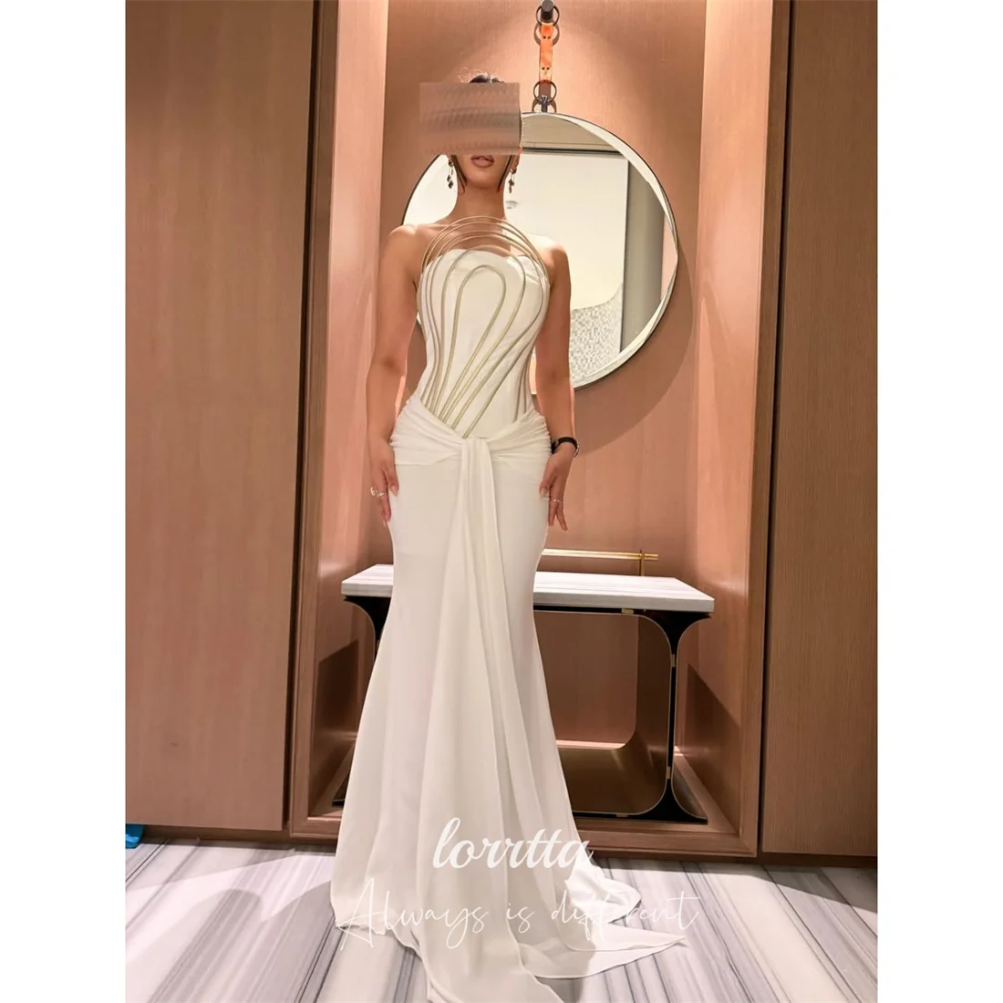 Lorrtta Satin Strapless Ivory Mermaid Evening Dress 2026 Prom Dress Pleat Elegant Women Ladies Customized Robes de Soirée
Lorrtta Satin Strapless Ivory Mermaid Evening Dress 2026 Prom Dress Pleat Elegant Women Ladies Customized Robes de Soirée