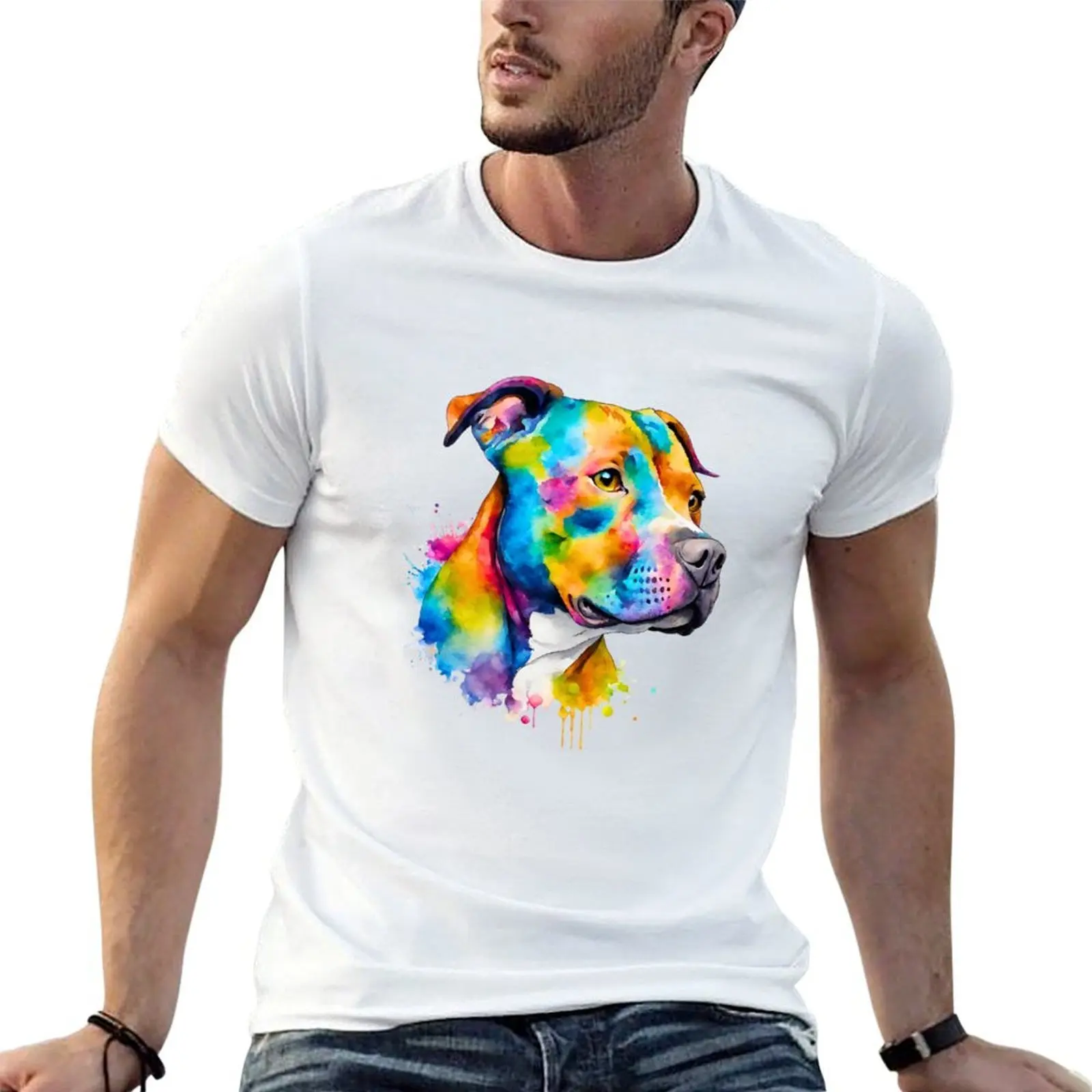 men t man Portrait Pitbull shirt anime Terrier 100% tshirt for t cotton Watercolor man T-Shirt shirts
men t man Portrait Pitbull shirt anime Terrier 100% tshirt for t cotton Watercolor man T-Shirt shirts