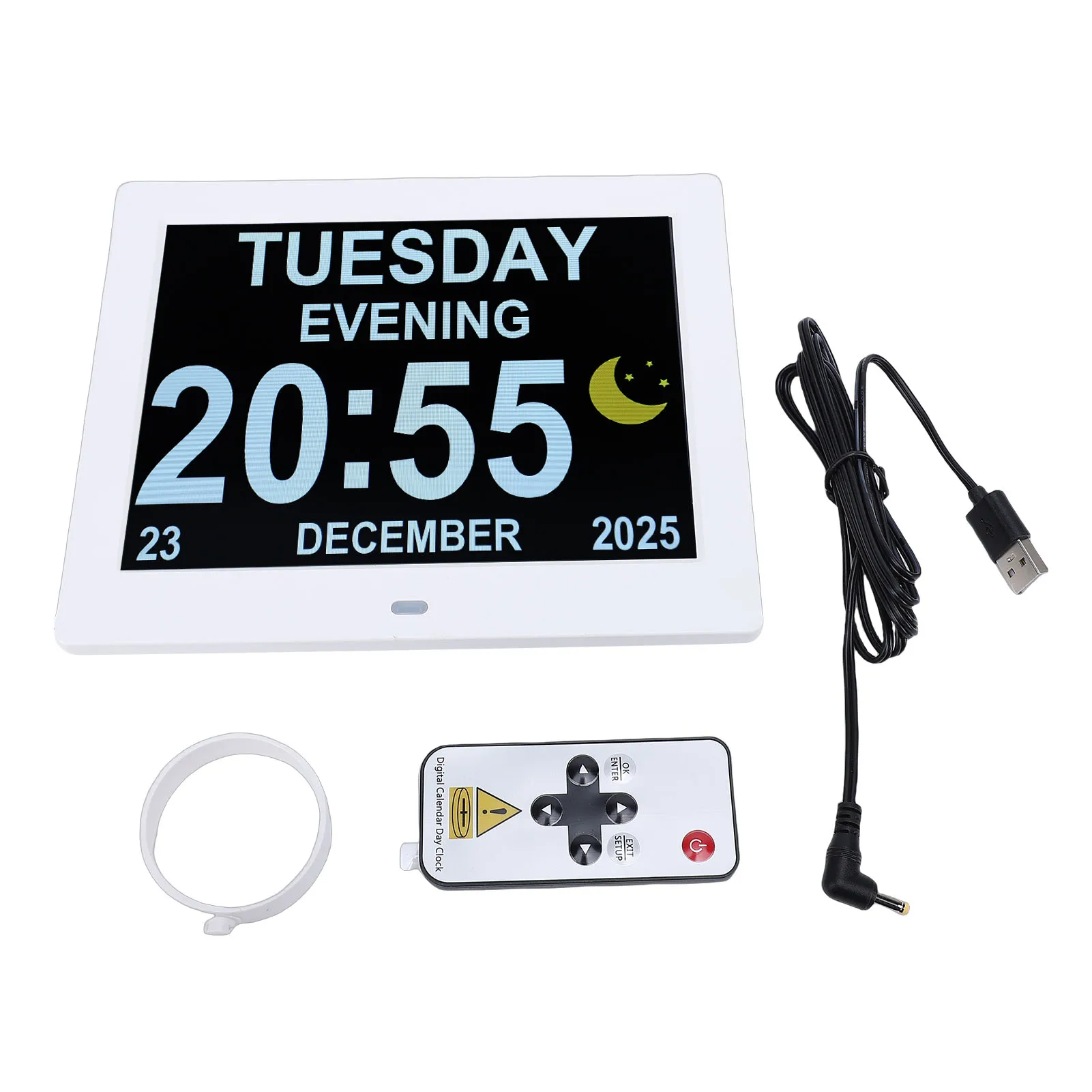 8 Inch Digital Calendar Clock with Day Date Large Screen Display Auto Dimming Picture Video Play Remote Control Alarm Clock
8 Inch Digital Calendar Clock with Day Date Large Screen Display Auto Dimming Picture Video Play Remote Control Alarm Clock