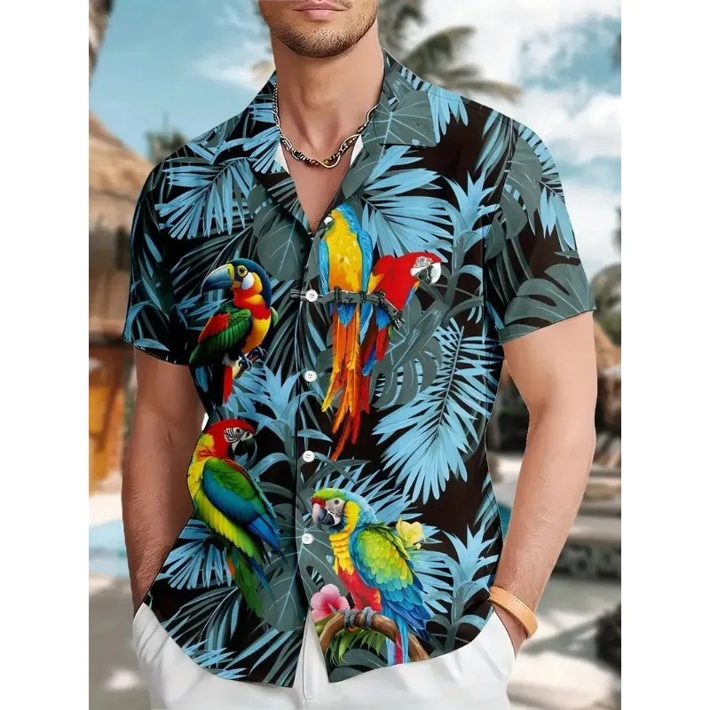 Men's Vibrant Parrot Tropical Floral Print Hawaii Shirts Casual Short Sleeve Button Up Beach Shirt for Men Summer Vacations
Men's Vibrant Parrot Tropical Floral Print Hawaii Shirts Casual Short Sleeve Button Up Beach Shirt for Men Summer Vacations