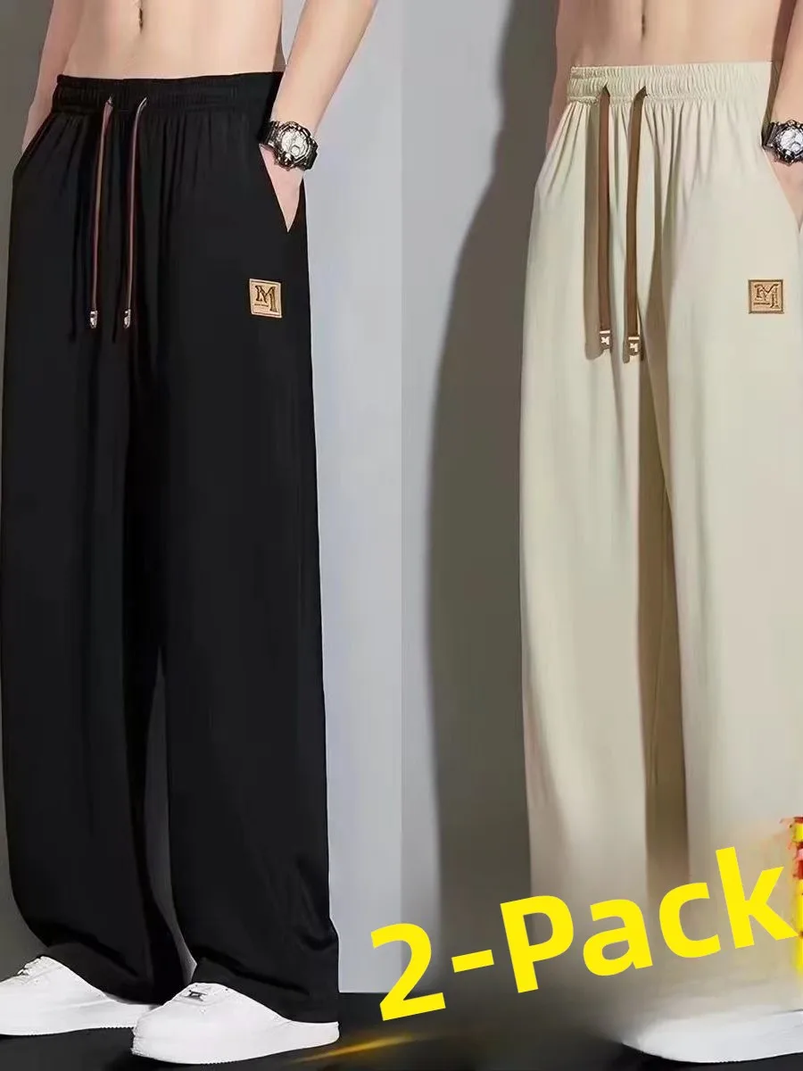 Men's Summer Thin Ice Silk Casual Pants Drawstring Elastic Waist Wide Leg Pants Breathable Quick Dry Sports Pants
Men's Summer Thin Ice Silk Casual Pants Drawstring Elastic Waist Wide Leg Pants Breathable Quick Dry Sports Pants