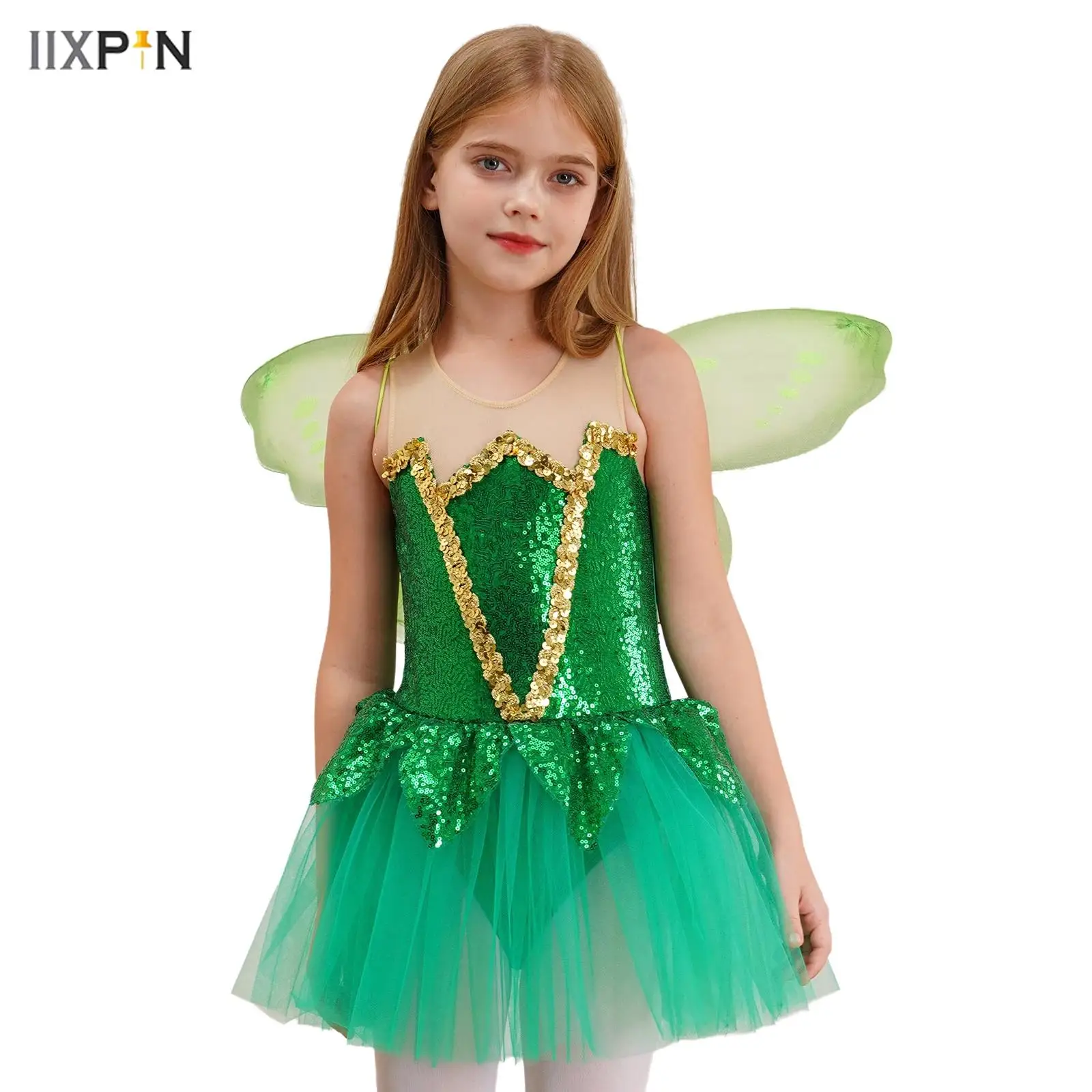 Girls Halloween Fairy Elf Cosplay Costume Sleeveless Keyhole Back Shiny Sequins Mesh Tutu Dress Bodysuit Party Dress-up Jumpsuit
Girls Halloween Fairy Elf Cosplay Costume Sleeveless Keyhole Back Shiny Sequins Mesh Tutu Dress Bodysuit Party Dress-up Jumpsuit