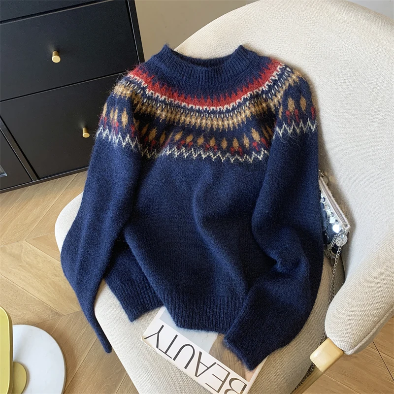 MEXZT Vintage Sweater Women Harajuku Print Patchwork Knitted Pullovers Winter Knitwears Streetwear Korean Design Casual Jumpers
MEXZT Vintage Sweater Women Harajuku Print Patchwork Knitted Pullovers Winter Knitwears Streetwear Korean Design Casual Jumpers
