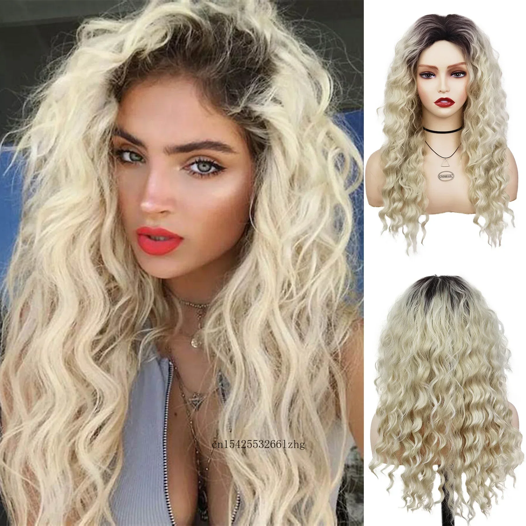 GNIMEGIL Long Curly Blonde Wigs for Women Synthetic Ombre Wig with Bangs Costume Wig for Girls Sexy Blond Wigs with Black Roots
GNIMEGIL Long Curly Blonde Wigs for Women Synthetic Ombre Wig with Bangs Costume Wig for Girls Sexy Blond Wigs with Black Roots