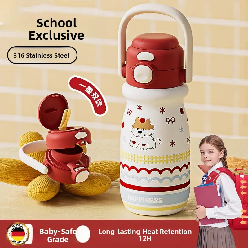 Children's Stainless Steel 316 Water Bottle School Specialty Insulated Cup Straw Dual-drink Cup Junior And High School Girls
Children's Stainless Steel 316 Water Bottle School Specialty Insulated Cup Straw Dual-drink Cup Junior And High School Girls