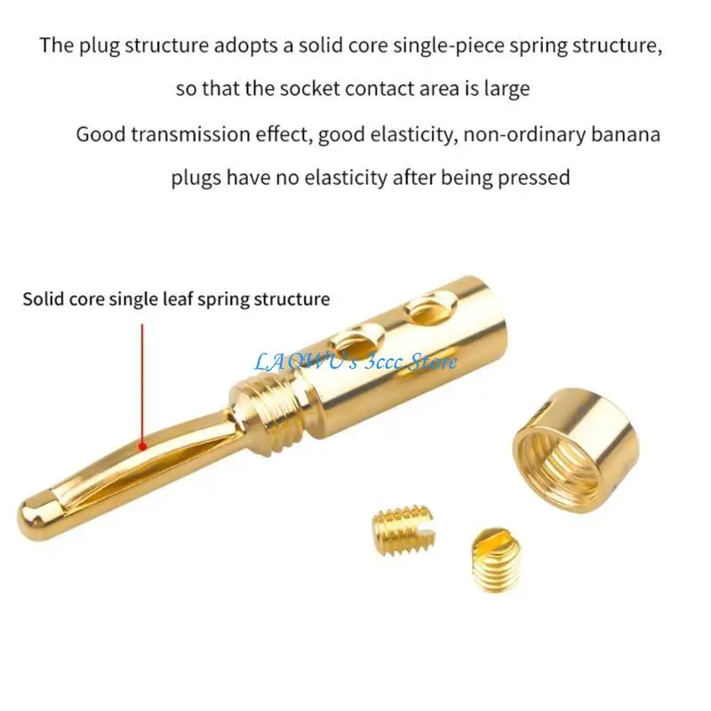 Y8AD 4PCS Gold Plated Banana Plugs Connectors With Large Contact Area Improved Sound
Y8AD 4PCS Gold Plated Banana Plugs Connectors With Large Contact Area Improved Sound