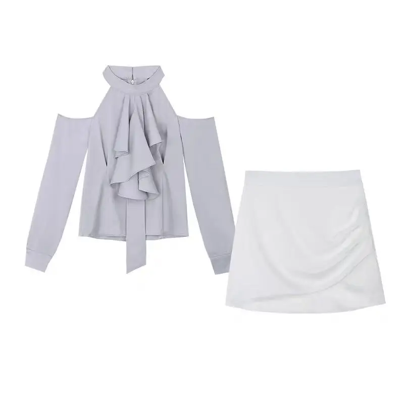 Women's Summer 2025 Set with Irregular Waist, Off Shoulder, Hanging Neck, Shirt, Women's Skirt, Two Piece Set
Women's Summer 2025 Set with Irregular Waist, Off Shoulder, Hanging Neck, Shirt, Women's Skirt, Two Piece Set