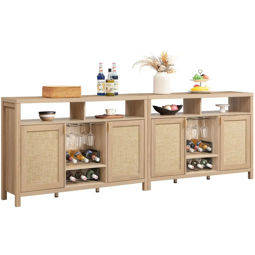 Rattan Coffee Bar Cabinet, 102 Large Sideboard Buffet Cabinet with Storage, Farmhouse Liquor Cabinet with Wine Racks Credenza C
Rattan Coffee Bar Cabinet, 102 Large Sideboard Buffet Cabinet with Storage, Farmhouse Liquor Cabinet with Wine Racks Credenza C