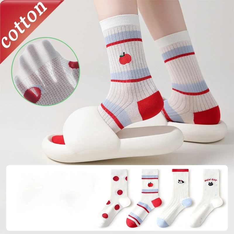 Ladies‘ Mesh Socks New Korean Colored Polka Dot Striped Cartoon Kawaii Sweet Cute Cotton Socks Funny Breathable Socks For Girl
Ladies‘ Mesh Socks New Korean Colored Polka Dot Striped Cartoon Kawaii Sweet Cute Cotton Socks Funny Breathable Socks For Girl