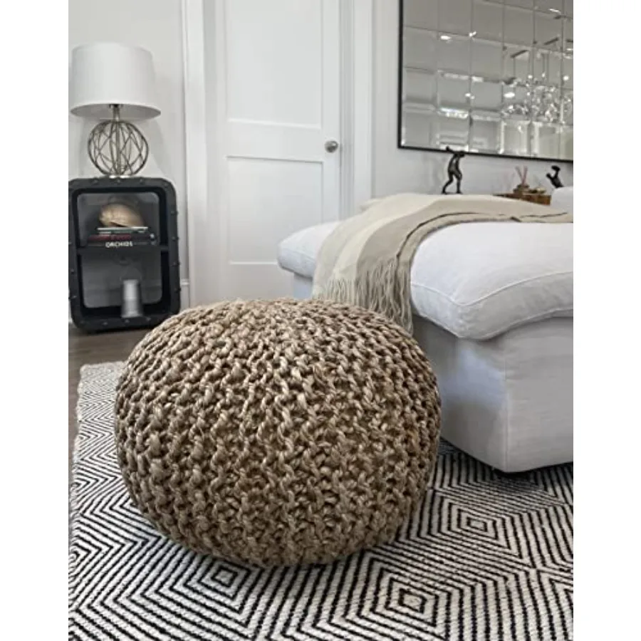 Pouf Ottoman for Living Room Bedroom Nursery Patio Lounge - 100 Jute Braided Hand Knitted Traditional Cord Boho Pouffe - Natura
Pouf Ottoman for Living Room Bedroom Nursery Patio Lounge - 100 Jute Braided Hand Knitted Traditional Cord Boho Pouffe - Natura
