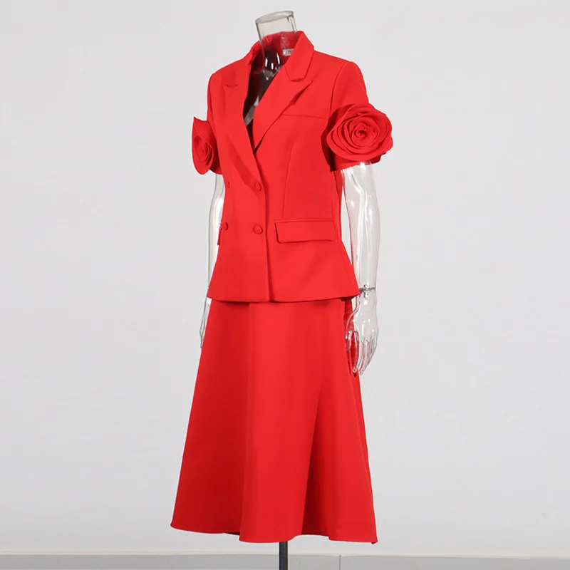 French High-End Fashion Two-Piece Set 2025 New Three-Dimensional Flower Splicing Small Suit Solid Color Temperament Skirt
French High-End Fashion Two-Piece Set 2025 New Three-Dimensional Flower Splicing Small Suit Solid Color Temperament Skirt