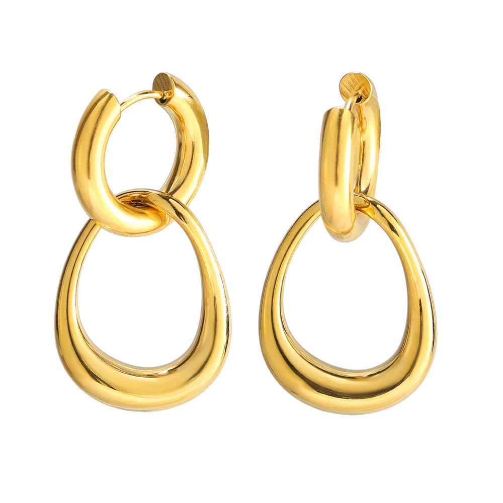 High Quality Stainless Steel Women's Earrings Exquisite Double Loop Hollow Pendant Jewelry Geometric Personality Design Ornament
High Quality Stainless Steel Women's Earrings Exquisite Double Loop Hollow Pendant Jewelry Geometric Personality Design Ornament