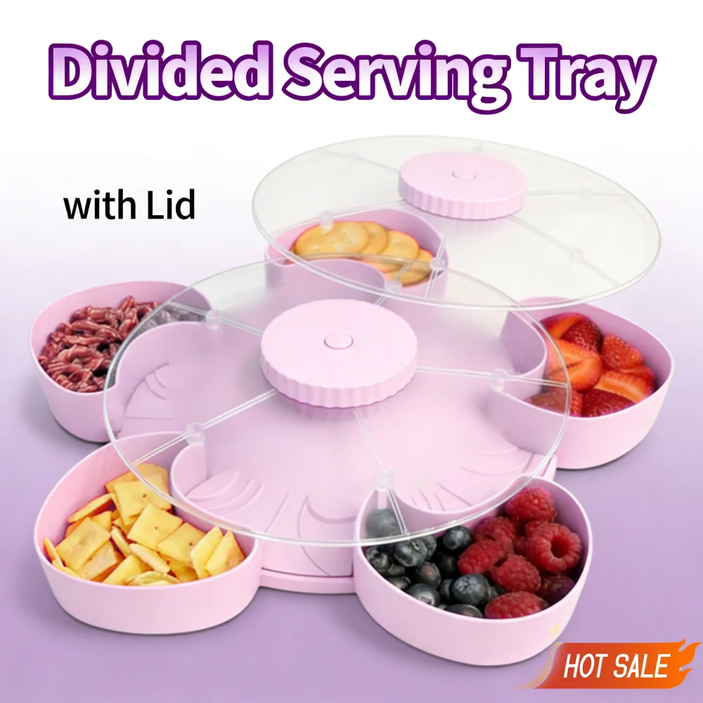 Divided Serving Tray Anti Slip Portable Spinning Snack Box Compartment Charcuterie Board for Snacks Dips Party Appetizers
Divided Serving Tray Anti Slip Portable Spinning Snack Box Compartment Charcuterie Board for Snacks Dips Party Appetizers