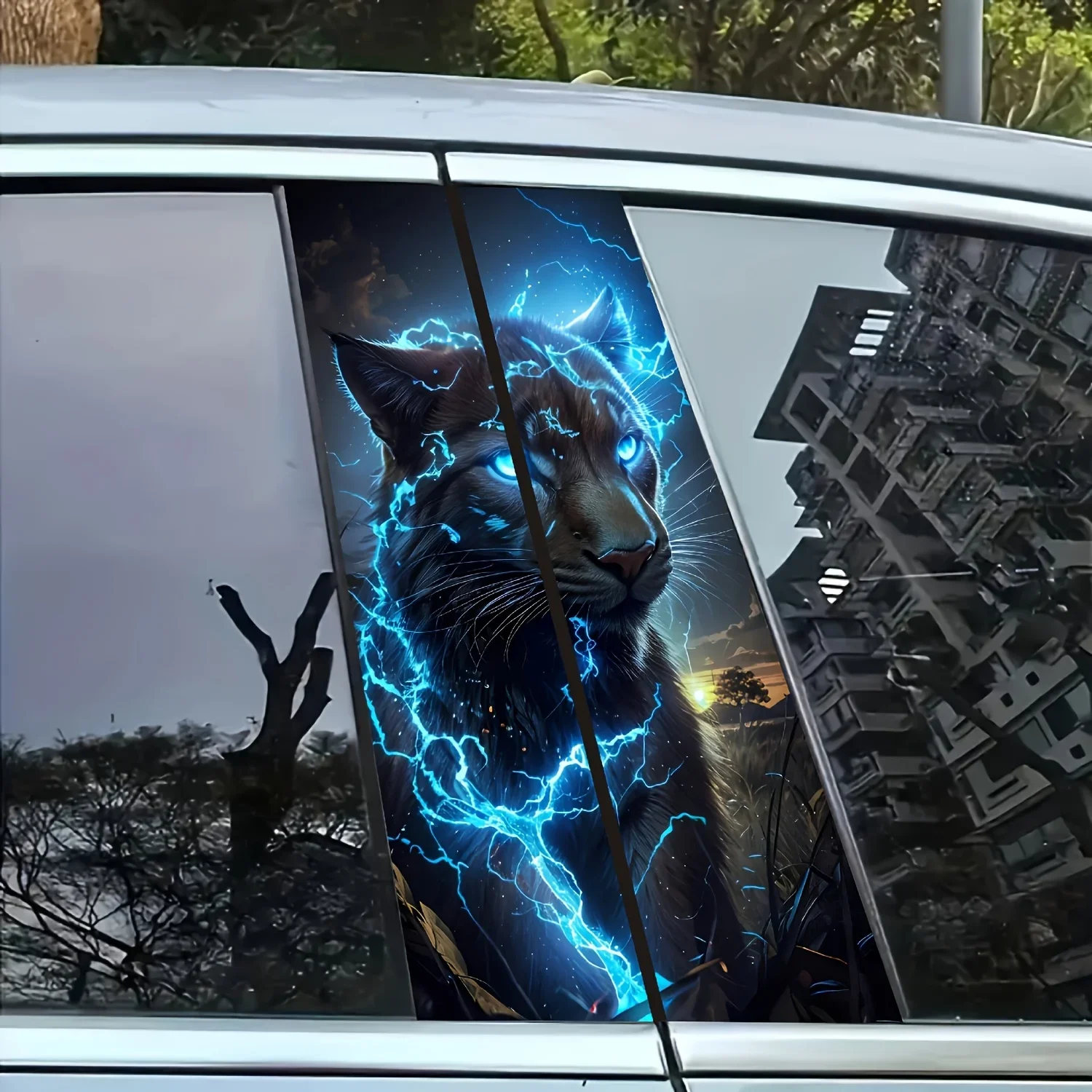 2 Panther Lightning painted vehicle B-pillar stickers, glossy surface, waterproof, sun protection, self-adhesive
2 Panther Lightning painted vehicle B-pillar stickers, glossy surface, waterproof, sun protection, self-adhesive