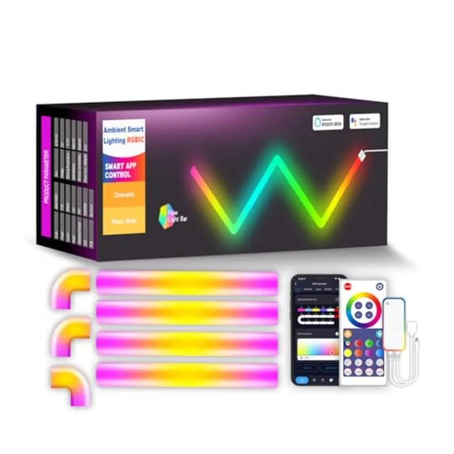 Modular Smart Wall Light Kit WiFi App and Remote Control Music Sync Color Effects 7-Piece DIY Corner Design for Bedroom Headboa
Modular Smart Wall Light Kit WiFi App and Remote Control Music Sync Color Effects 7-Piece DIY Corner Design for Bedroom Headboa