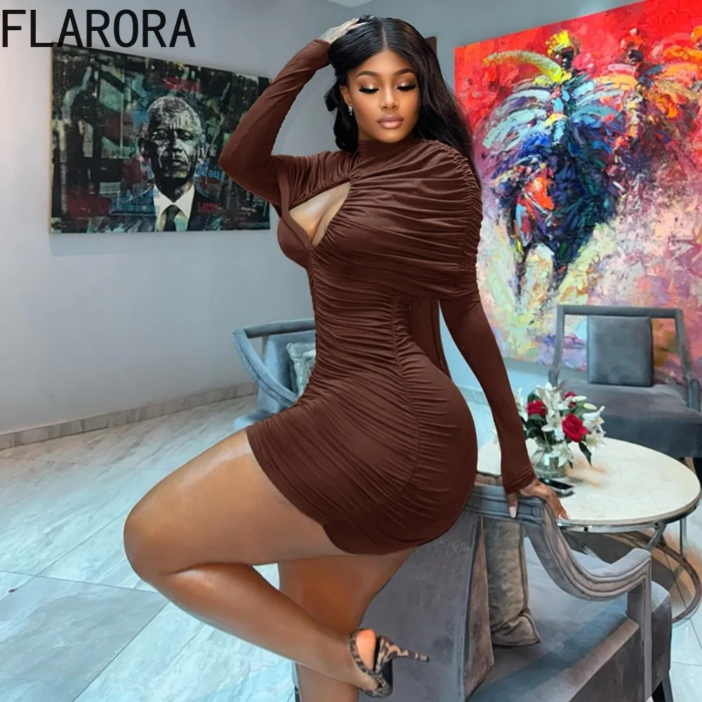 FLARORA Elegant Hollow Out Mini Dress Woman Sexy Chic Turtleneck Batwing Long Sleeve Ruched Slim Hipster Party Clubwear Bodycon
FLARORA Elegant Hollow Out Mini Dress Woman Sexy Chic Turtleneck Batwing Long Sleeve Ruched Slim Hipster Party Clubwear Bodycon