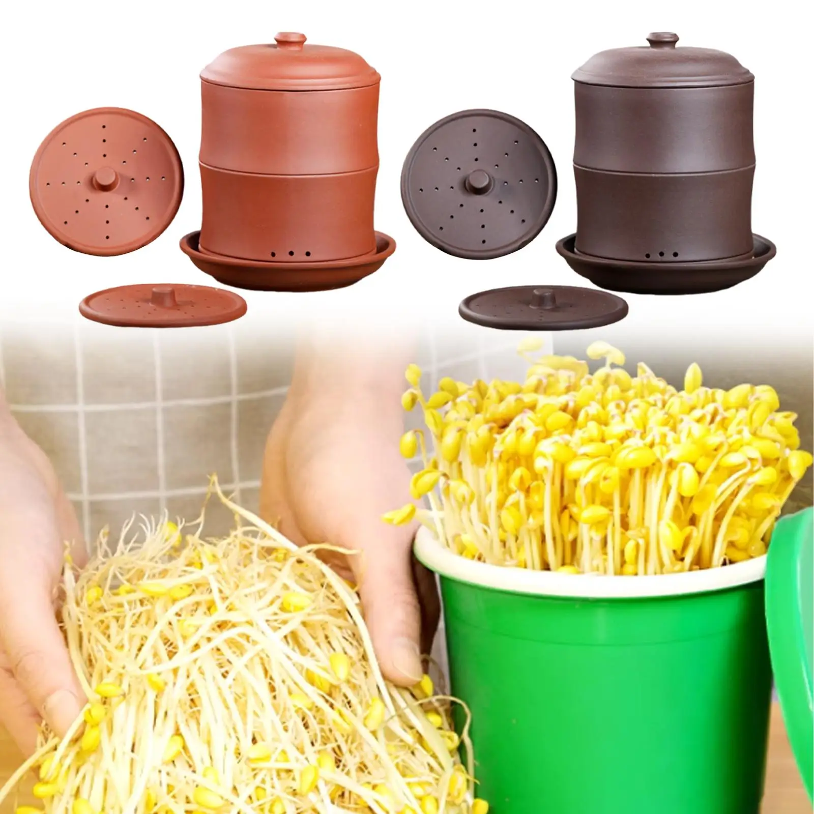 Sprouting Jar Seed Starter Tray Nursery Pot Home Garden Supplies Multifunctional Germination Plate Sprout Planting Container
Sprouting Jar Seed Starter Tray Nursery Pot Home Garden Supplies Multifunctional Germination Plate Sprout Planting Container
