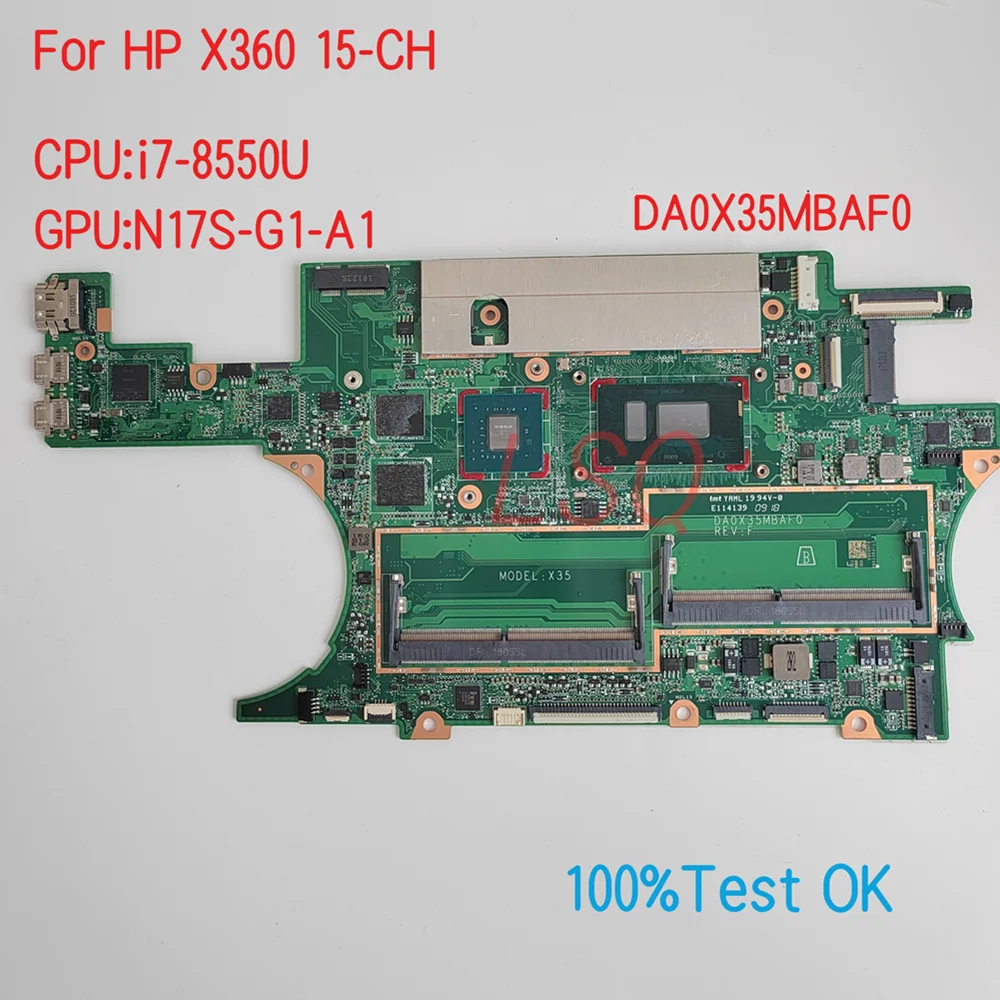 DA0X35MBAF0 для HP ProBook X360 15-CH материнская плата для ноутбука с процессором i7-8550U 100% ТЕСТ ОК
DA0X35MBAF0 для HP ProBook X360 15-CH материнская плата для ноутбука с процессором i7-8550U 100% ТЕСТ ОК