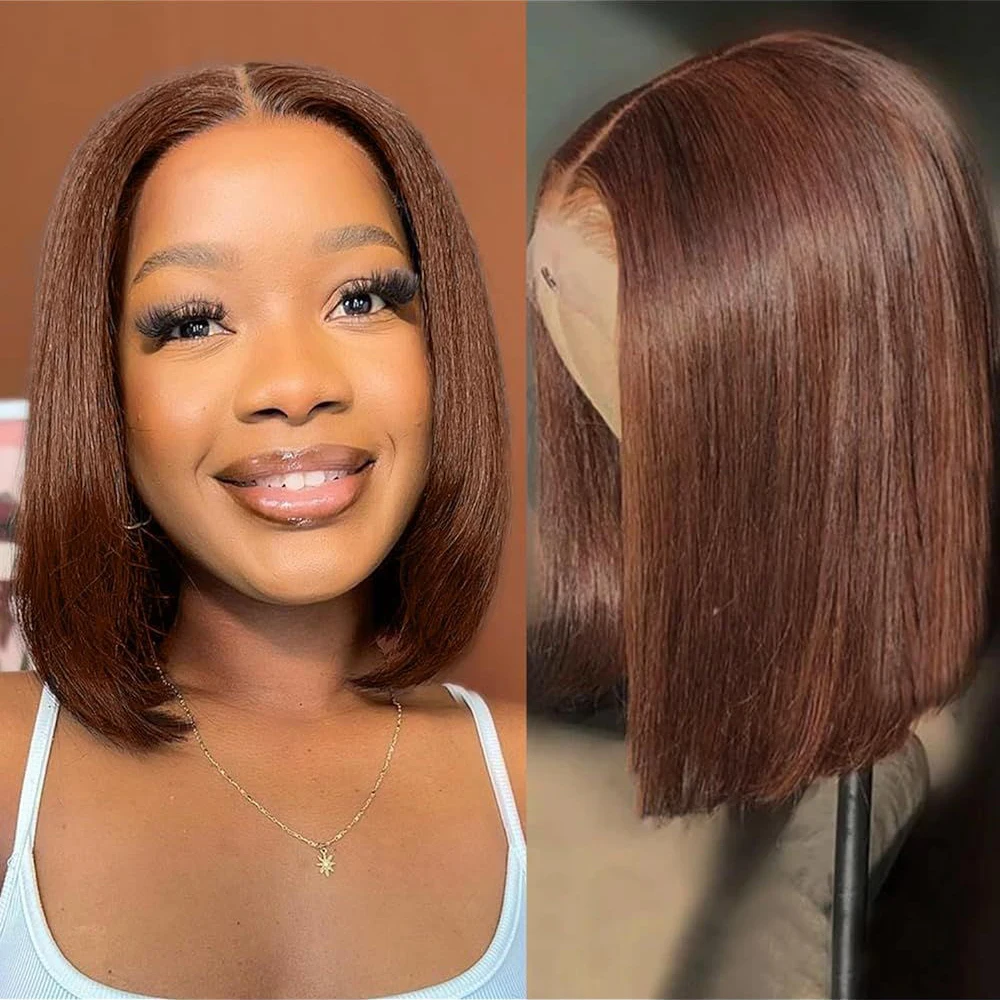12Inches Chocolate Brown Short Bob Human Hair Wigs 13x4 Lace Front Human Hair Wig Pre Plucked 100% Brazilian Wigs Human Hair
12Inches Chocolate Brown Short Bob Human Hair Wigs 13x4 Lace Front Human Hair Wig Pre Plucked 100% Brazilian Wigs Human Hair