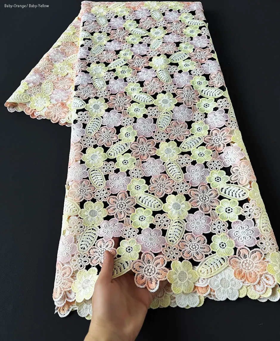Unique Premier Embroidered Guipure Lace Laser Colored African Cupion Cord Lace Celebrants Fabric Dubai Dentelle Cloth for Abaya
Unique Premier Embroidered Guipure Lace Laser Colored African Cupion Cord Lace Celebrants Fabric Dubai Dentelle Cloth for Abaya