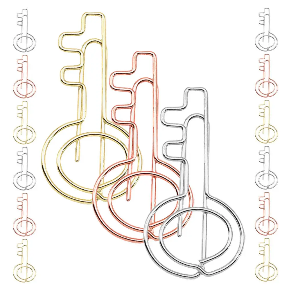 30Pcs Small Paper Clips Key Shape Premium Metal Multi Use Clips for Filing Notes Cards Cute Office Desk Organization Supplies
30Pcs Small Paper Clips Key Shape Premium Metal Multi Use Clips for Filing Notes Cards Cute Office Desk Organization Supplies