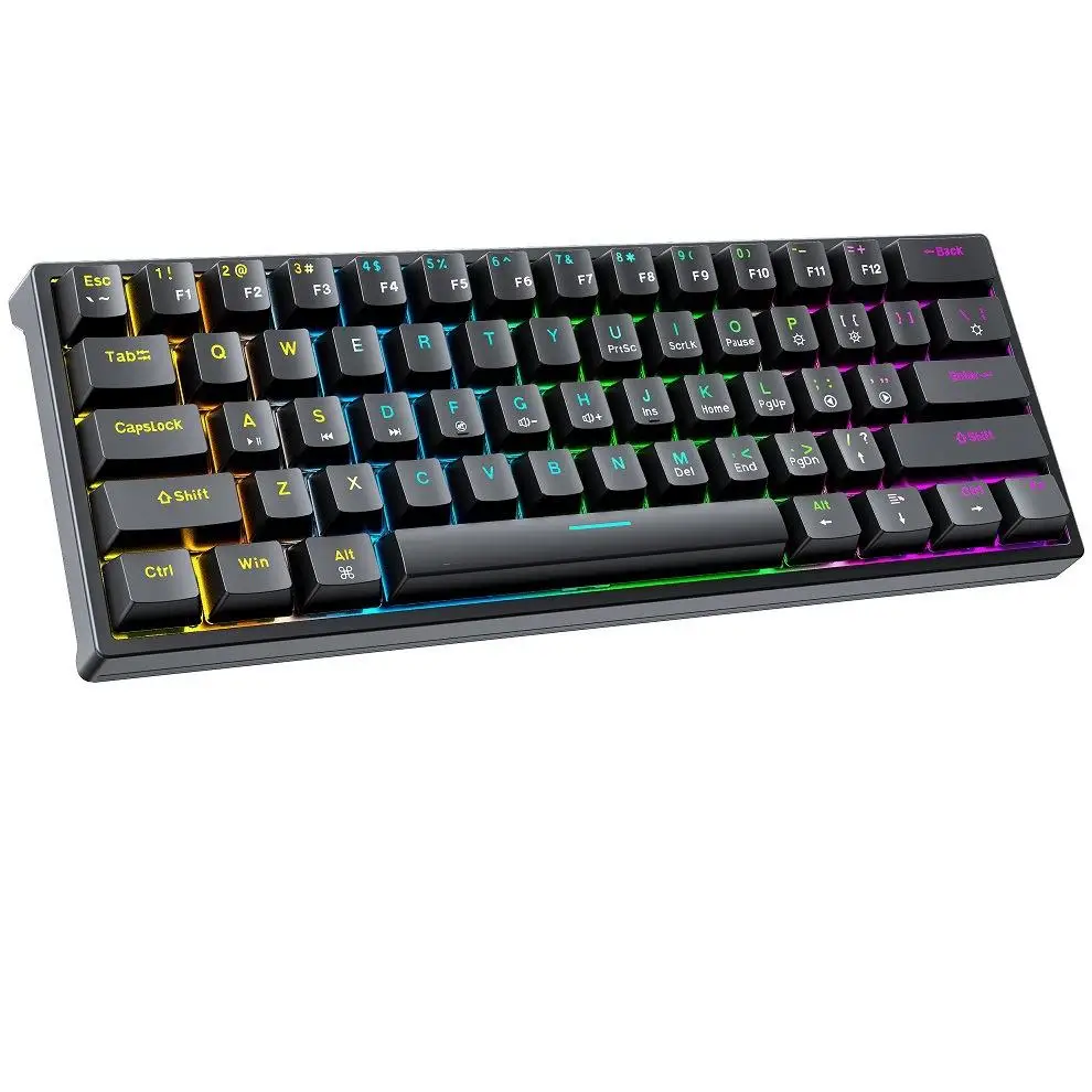 BAJEAL K101 Wired Mechanical Keyboard 61-Key Green Switch Portable Luminous Gaming Keyboard with Waterproof Function - Black
BAJEAL K101 Wired Mechanical Keyboard 61-Key Green Switch Portable Luminous Gaming Keyboard with Waterproof Function - Black