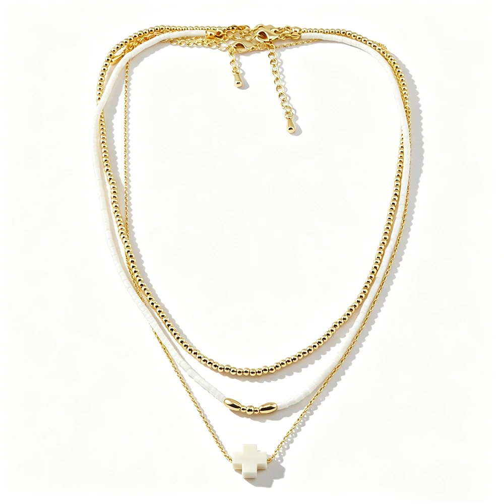 VKVVA Fashion Jewelry Multi-color Cross Necklace 3pcs for One Set Suitable for Daily Layered Wearing
VKVVA Fashion Jewelry Multi-color Cross Necklace 3pcs for One Set Suitable for Daily Layered Wearing