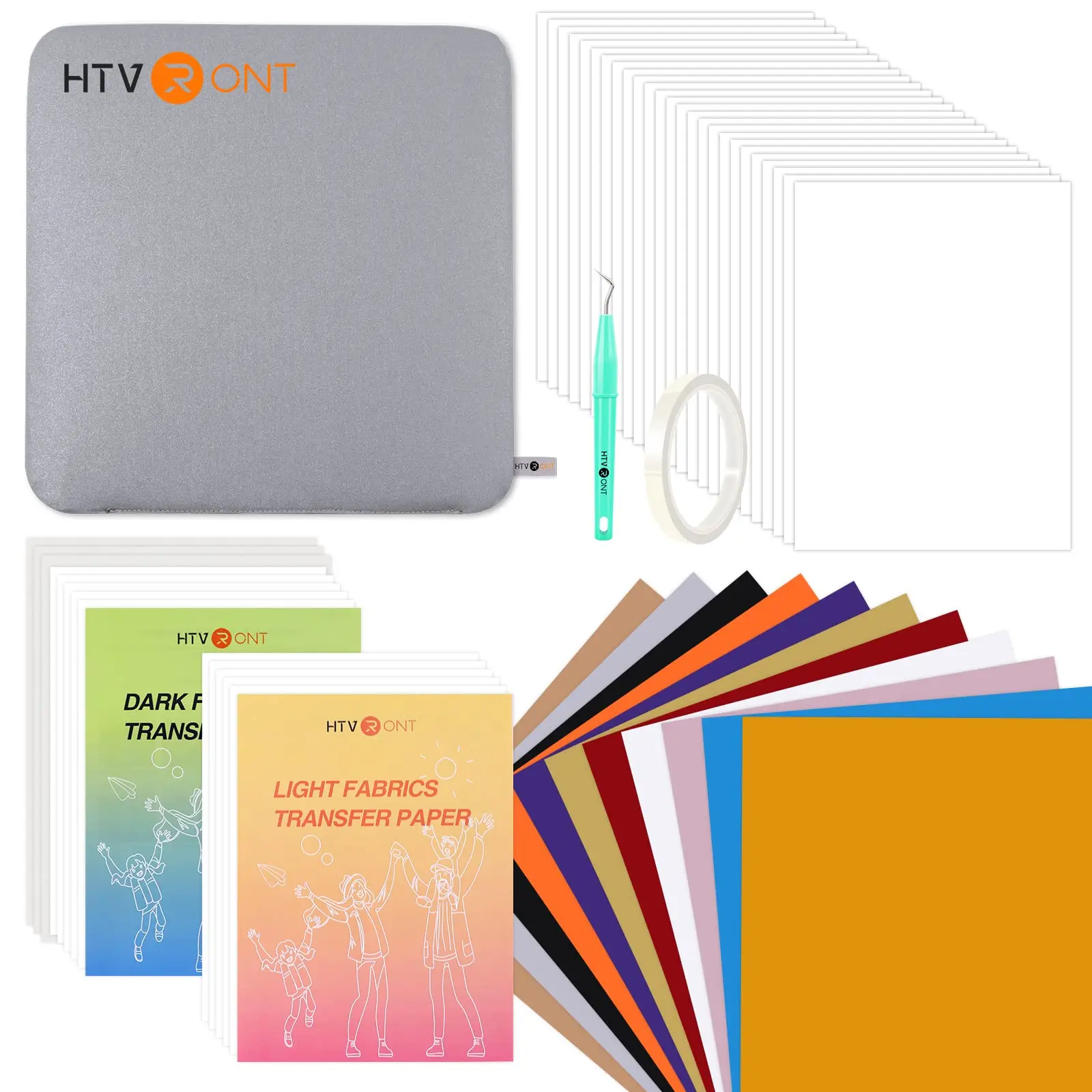 HTVRONT Heat Press Accessories - 55 Pack Supplies for 15x15 Machine, T-Shirt Heat Press Starter Kit with Vinyl & Sublimation
HTVRONT Heat Press Accessories - 55 Pack Supplies for 15x15 Machine, T-Shirt Heat Press Starter Kit with Vinyl & Sublimation
