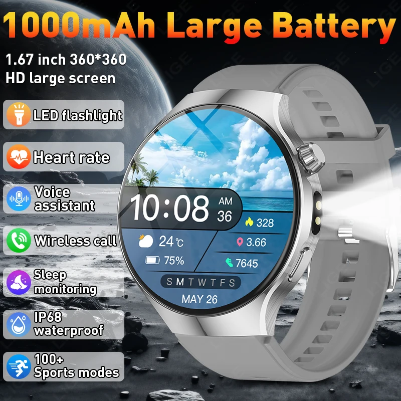 LIGE New 1000mAh Battery Smart Watch 24-Hours Health Monitor Bluetooth Call LED Flashlight Sports Smart Bracelet For Android ios
LIGE New 1000mAh Battery Smart Watch 24-Hours Health Monitor Bluetooth Call LED Flashlight Sports Smart Bracelet For Android ios