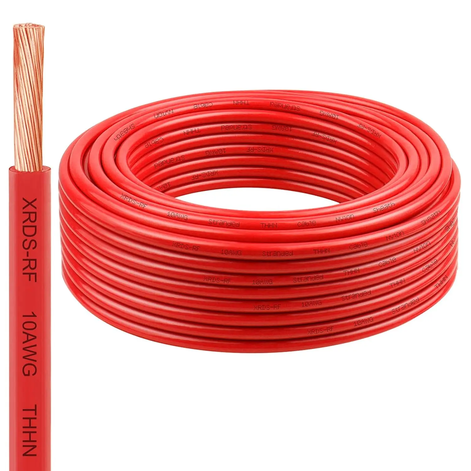 10 Gauge THHN Wire 50FT Red Stranded Copper Electrical Wire 600V Heat & Oil Resistant Nylon Sheath for Indoor/Outdoor Use
10 Gauge THHN Wire 50FT Red Stranded Copper Electrical Wire 600V Heat & Oil Resistant Nylon Sheath for Indoor/Outdoor Use