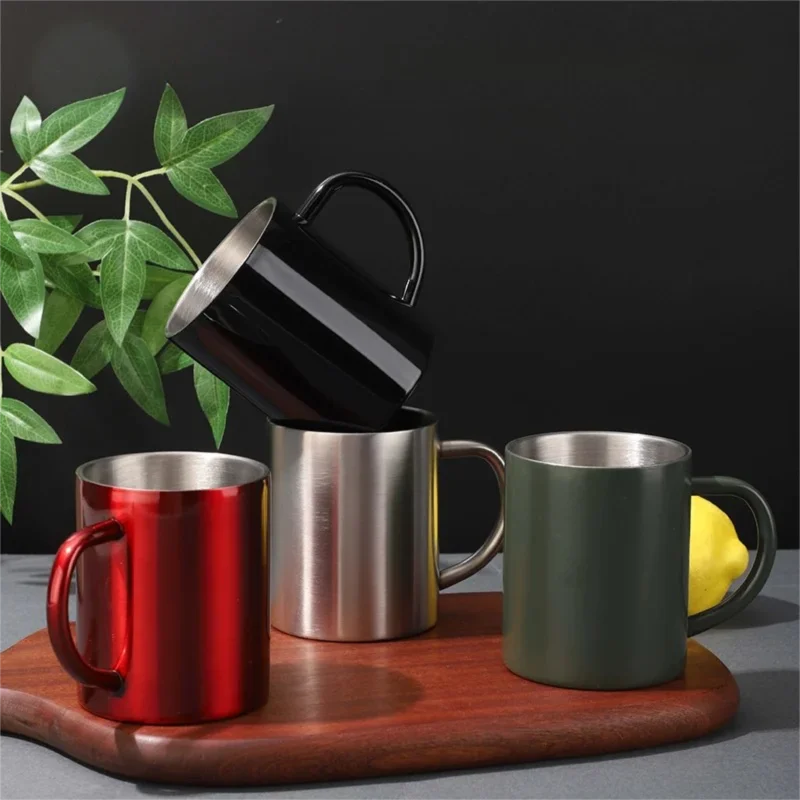 304 Stainless Steel Mug, Double-Layer Thickened Anti Scald Coffee Cup, Office Tea Brewing And Drinking Cup With Handle Water Cup
304 Stainless Steel Mug, Double-Layer Thickened Anti Scald Coffee Cup, Office Tea Brewing And Drinking Cup With Handle Water Cup