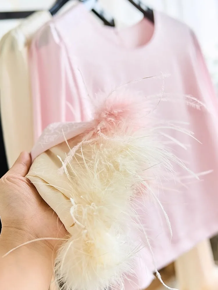 Ele New Chinese Sle irt Acetate Embroidery Ostrich Feather Cuff Long Sve round Ne ort Length Color
Ele New Chinese Sle irt Acetate Embroidery Ostrich Feather Cuff Long Sve round Ne ort Length Color