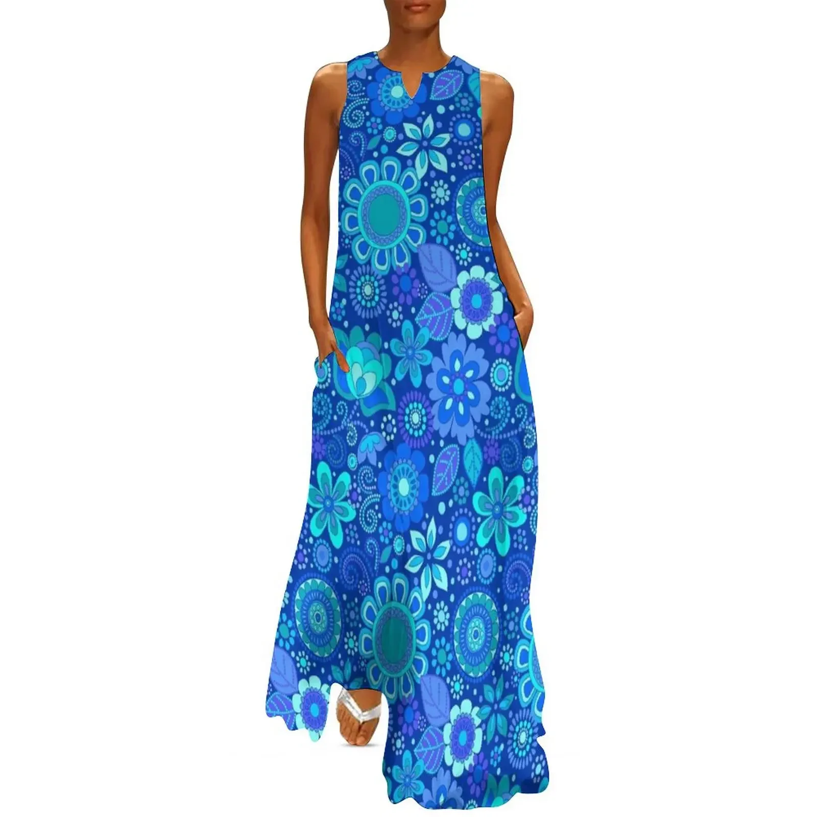 133 Groovy Flower Dots blue & turquoise Long Dress dress summer 2025 women dresses summer woman 2025 Dress
133 Groovy Flower Dots blue & turquoise Long Dress dress summer 2025 women dresses summer woman 2025 Dress