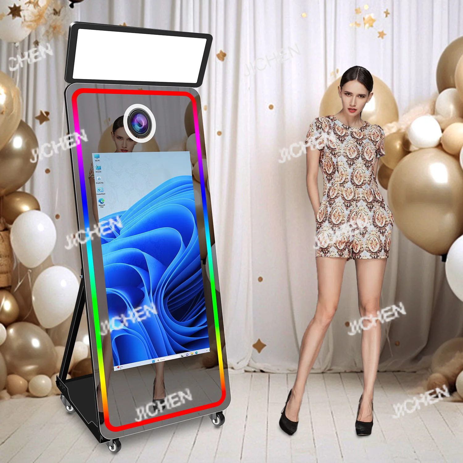 Фотобудка JC Magic Mirror с сенсорным экраном, камерой для селфи и принтером, цифровая фотобудка-зеркало
Фотобудка JC Magic Mirror с сенсорным экраном, камерой для селфи и принтером, цифровая фотобудка-зеркало