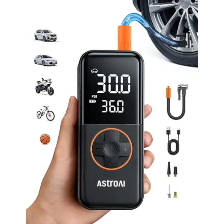 L4 Tire Inflator Portable Air Compressor 150PSI Portable Air Pump for Car Tires with Pressure Gauge LED Light Electric Air Pump
L4 Tire Inflator Portable Air Compressor 150PSI Portable Air Pump for Car Tires with Pressure Gauge LED Light Electric Air Pump