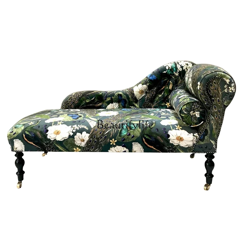 French Vintage Pastoral Floral Fabric Single Chair Villa Master Bedroom Bedside Stool Retro Chaise Longue
French Vintage Pastoral Floral Fabric Single Chair Villa Master Bedroom Bedside Stool Retro Chaise Longue