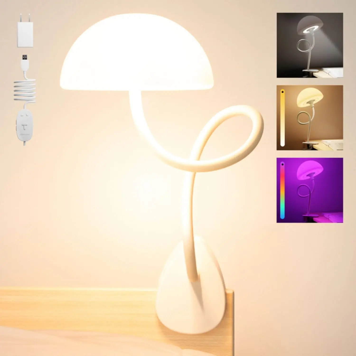 Clip On Light for Bed Headboard, Desk, Dorm Room Essentials, Multicolor LEDs, Adapter Included (White)
Clip On Light for Bed Headboard, Desk, Dorm Room Essentials, Multicolor LEDs, Adapter Included (White)