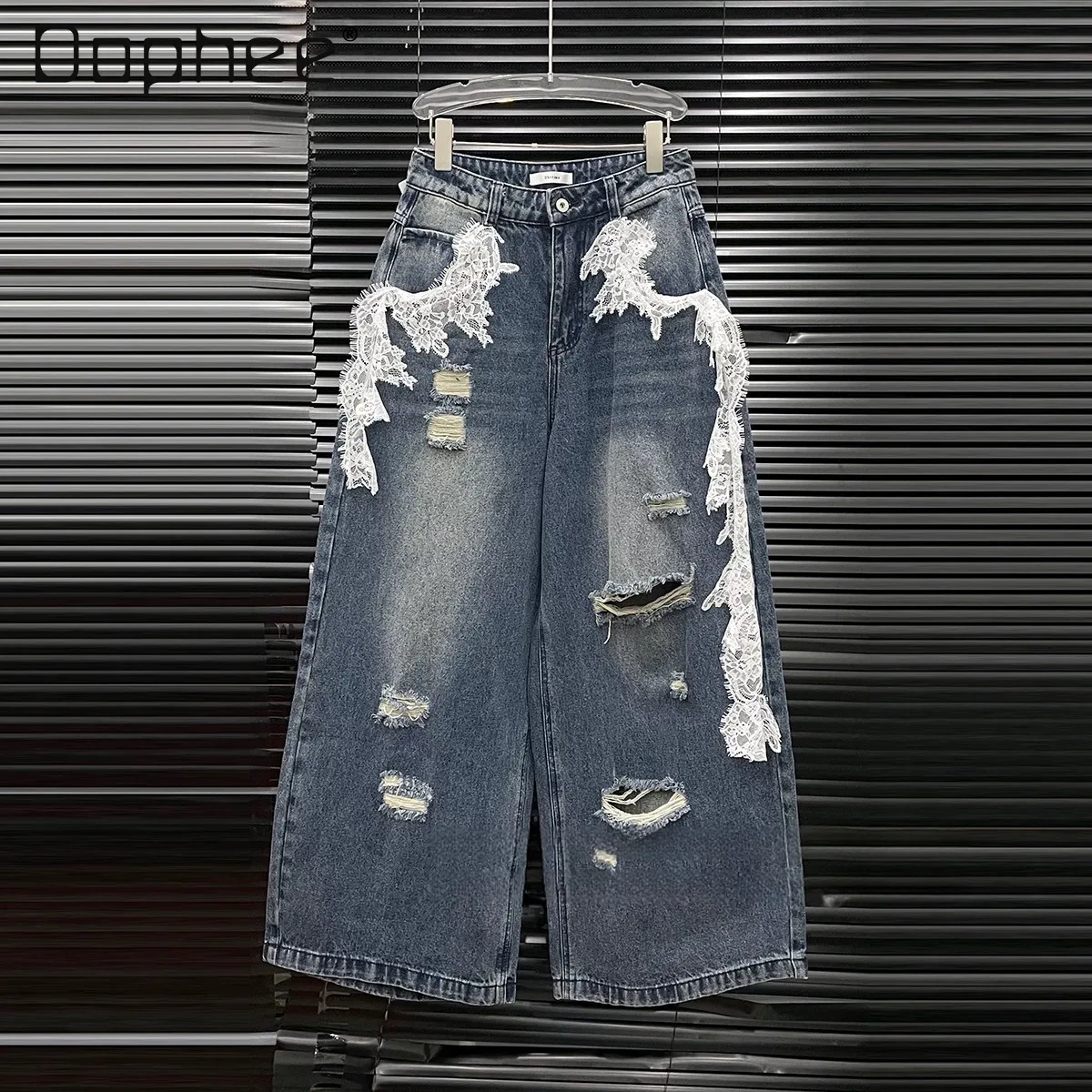 2026 Spring New Street Style Trendy Lace Patchwork Jeans for Women Vintage Distressed Straight-Leg Pants Y2K Wide-Leg Pants
2026 Spring New Street Style Trendy Lace Patchwork Jeans for Women Vintage Distressed Straight-Leg Pants Y2K Wide-Leg Pants