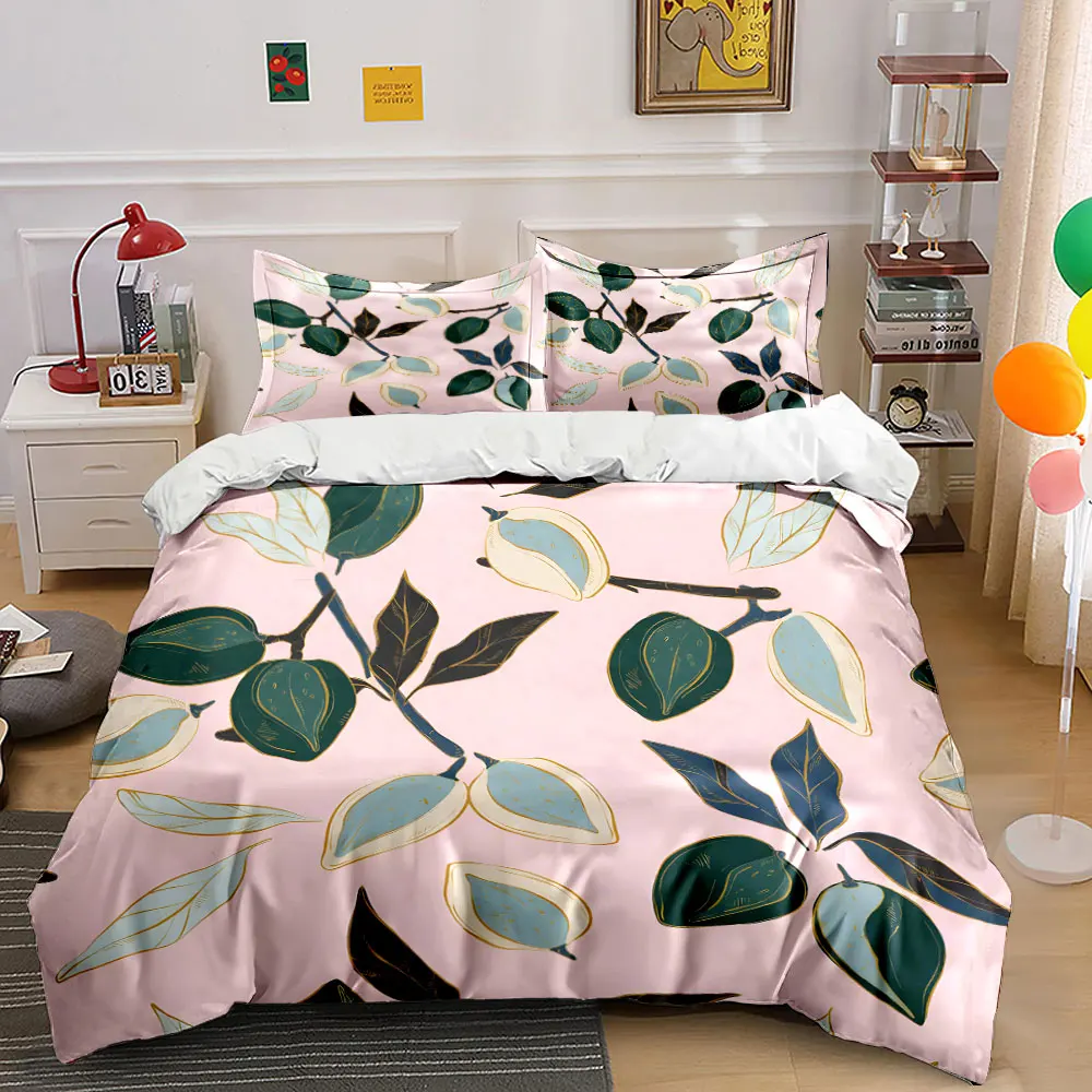 Delicate hand-drawn fruits and leaves Print Bedding Set 1 Duvet Cover 2 Pillowcases for Adult and Children Luxury Gift Full Size
Delicate hand-drawn fruits and leaves Print Bedding Set 1 Duvet Cover 2 Pillowcases for Adult and Children Luxury Gift Full Size