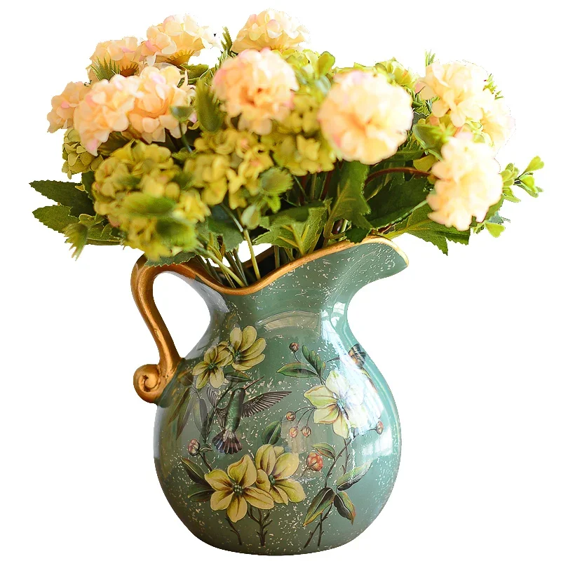 European Pastoral Retro Painted Ceramic Vase Milk Jug Vase American Country Living Room Decoration Flower Arrangement
European Pastoral Retro Painted Ceramic Vase Milk Jug Vase American Country Living Room Decoration Flower Arrangement