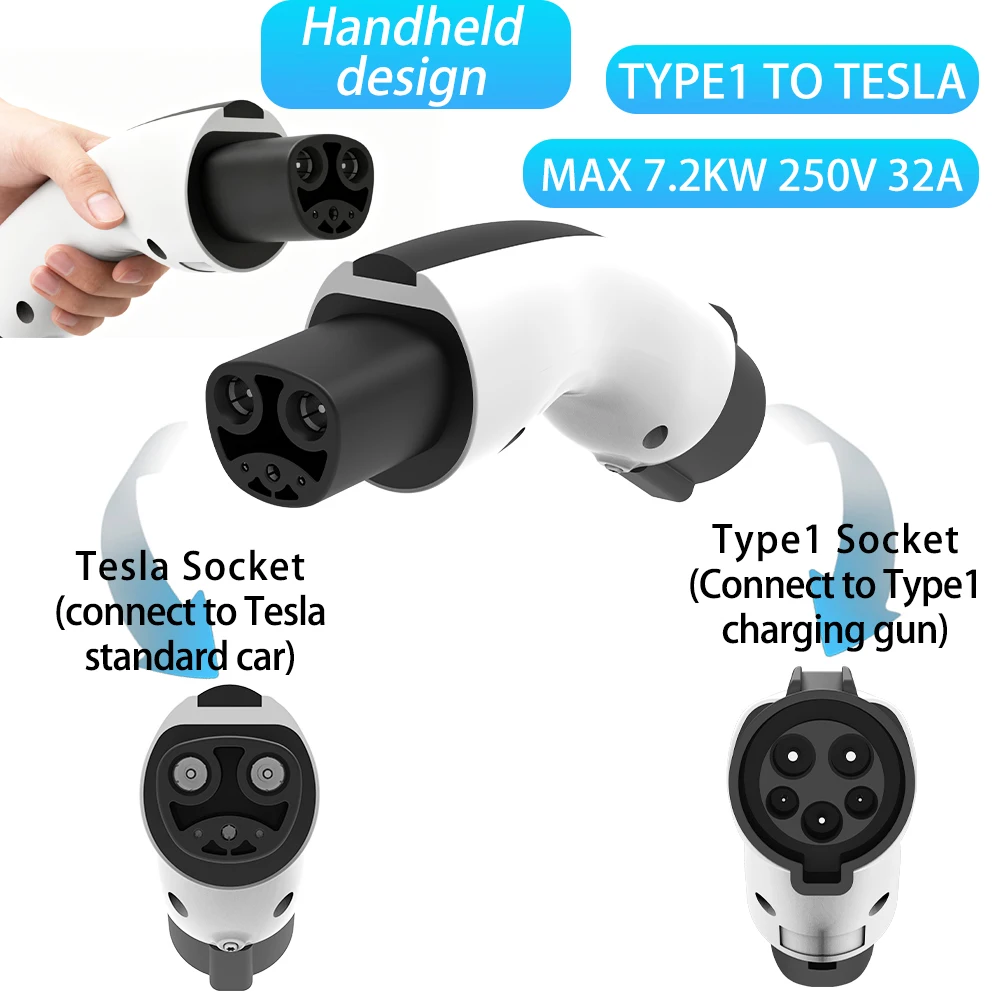 Зарядное устройство Unirise J1772 Type 1 для электромобиля Tesla, разъемы адаптера 7,2 кВт Type1 к NACS для модели Y/3/S/X, зарядный преобразователь 
Зарядное устройство Unirise J1772 Type 1 для электромобиля Tesla, разъемы адаптера 7,2 кВт Type1 к NACS для модели Y/3/S/X, зарядный преобразователь